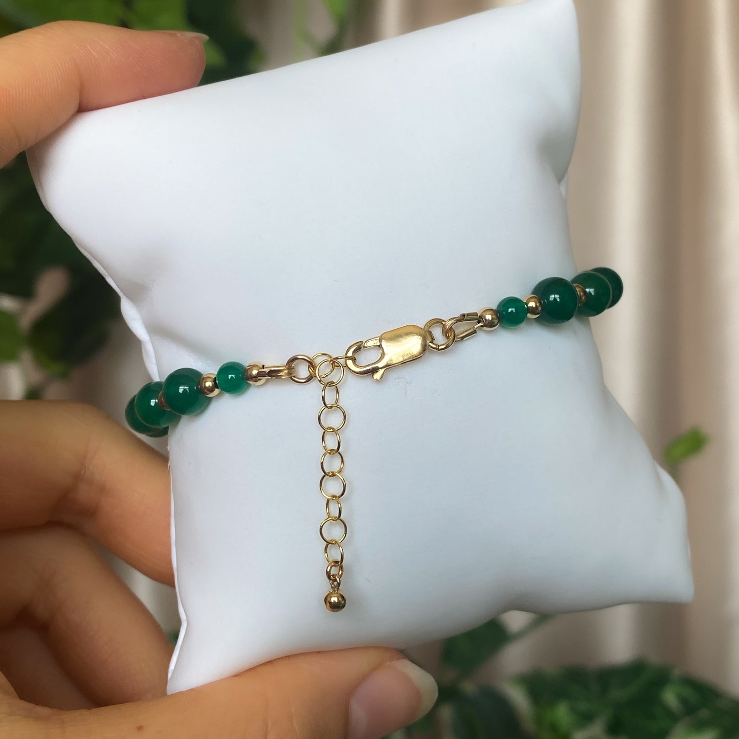 Daphne ~ Green Onyx and 14k Gold Filled Beaded Bracelet