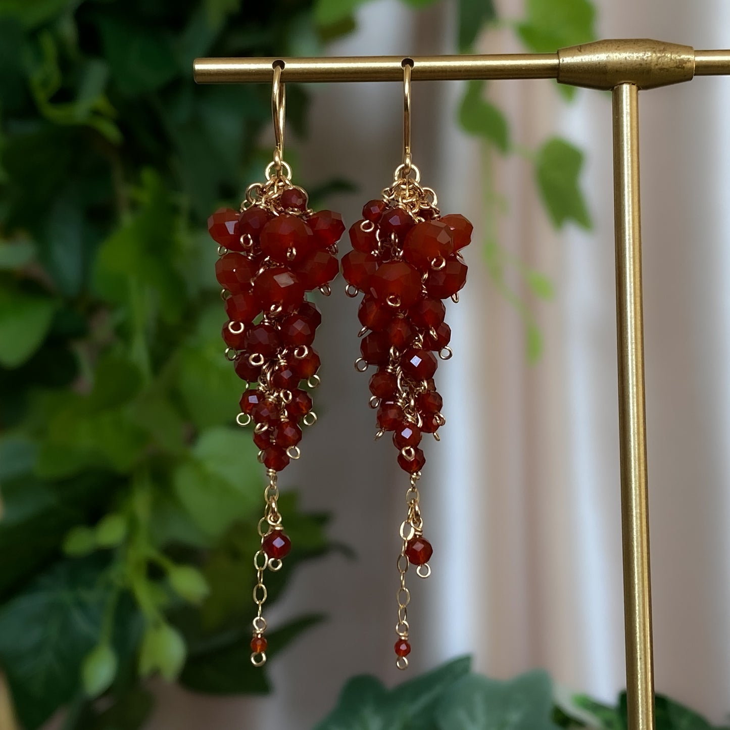 Valerie ~ Carnelian and 14k Gold Filled Long Layered Dangles