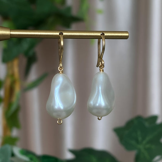 Blaire ~ Crystal Pearl and 14k Gold Filled Earrings