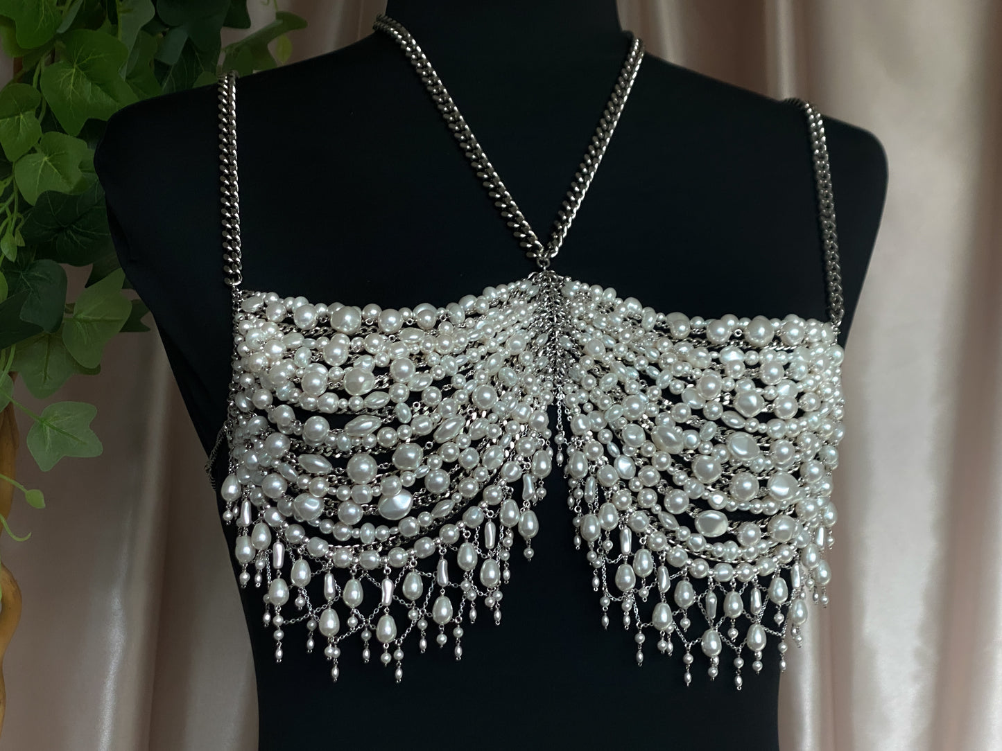 Mother of Pearls ~ Made-to-Measure Crystal Pearl Bralette