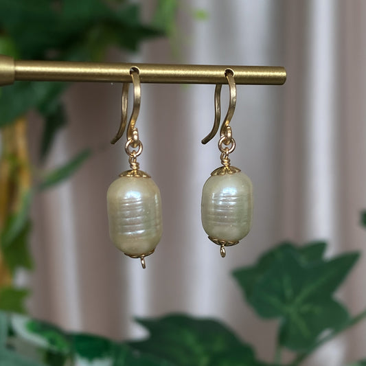 Blaire ~ Glass Pearl and 14k Gold Filled Earrings