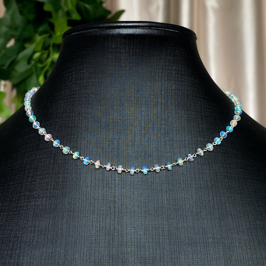 Liana ~ Ethiopian Opal and Sterling Silver Choker