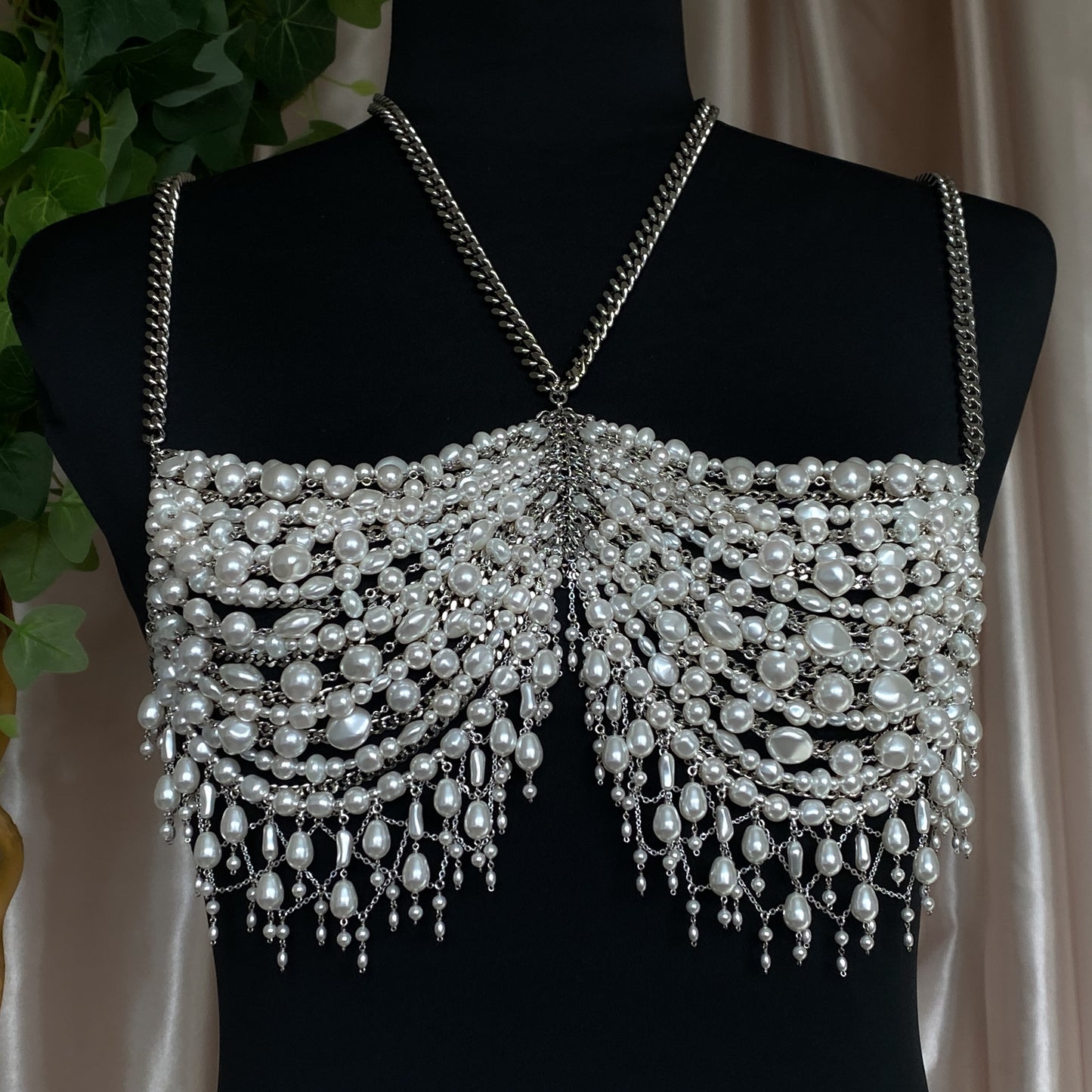 Mother of Pearls ~ Made-to-Measure Crystal Pearl Bralette