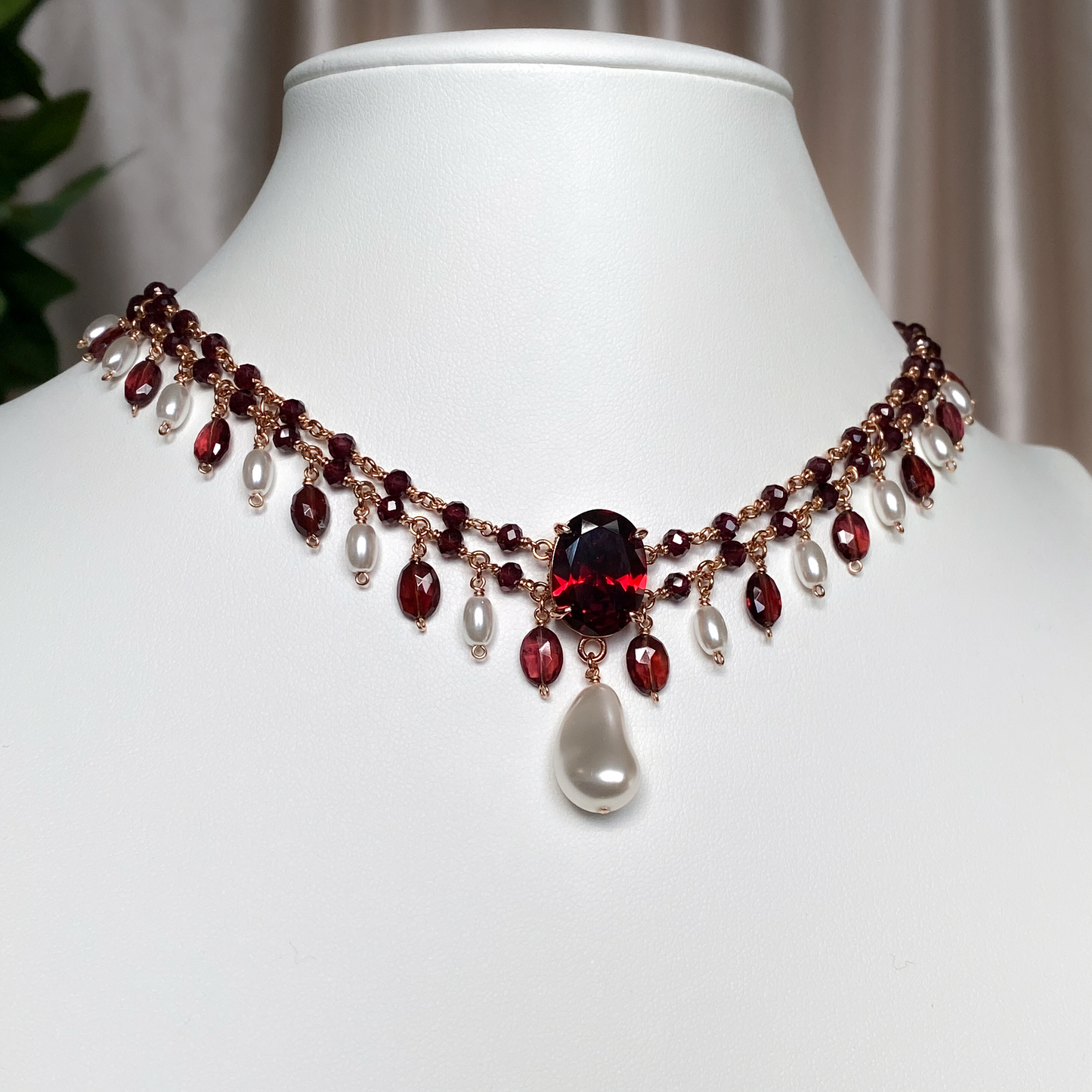 Two of Hearts ~ Charmed Garnet Choker