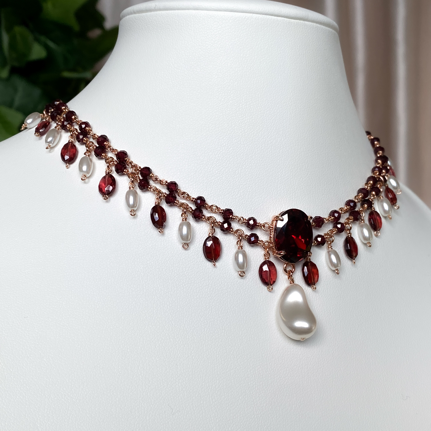 Two of Hearts ~ Charmed Garnet Choker