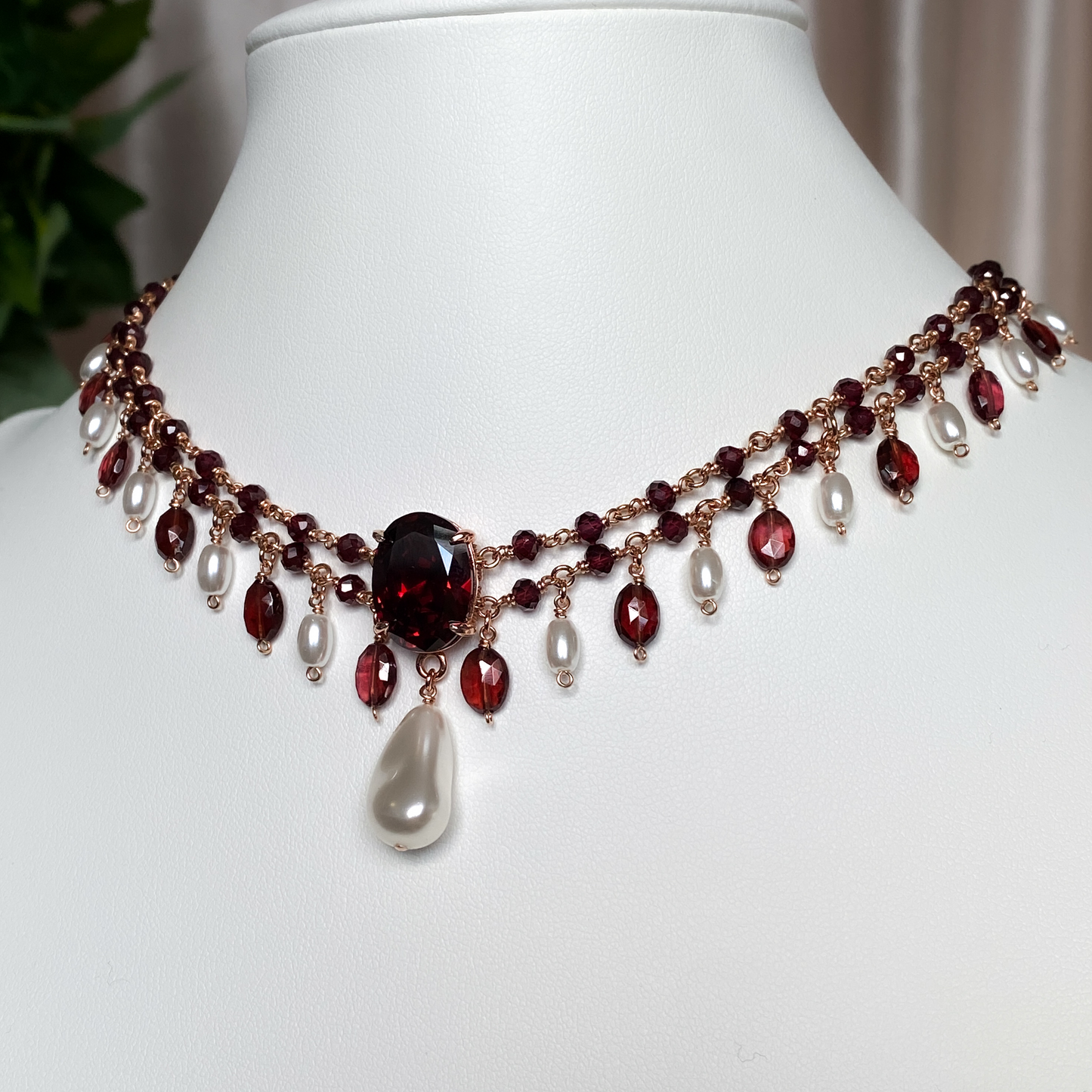 Two of Hearts ~ Charmed Garnet Choker