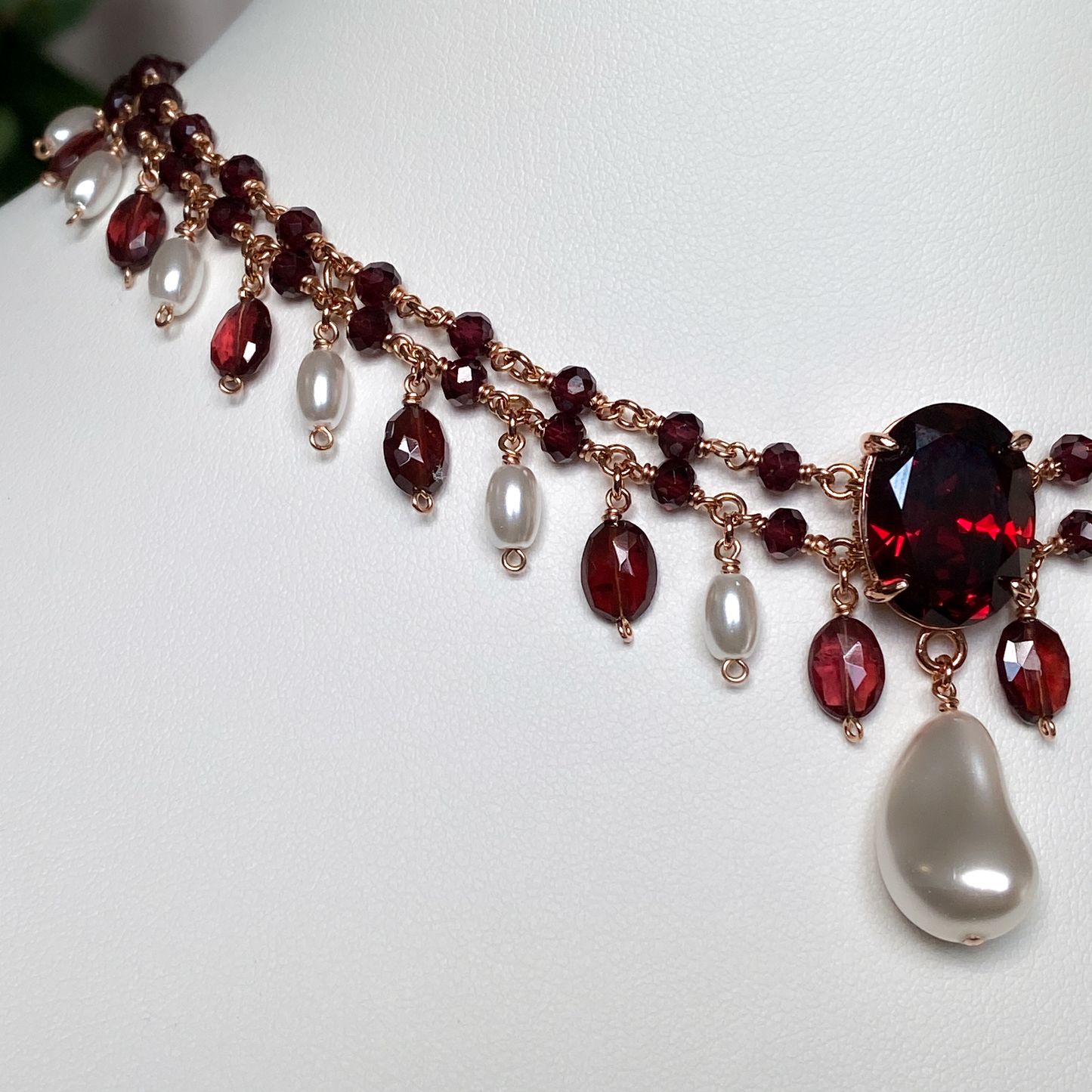 Two of Hearts ~ Charmed Garnet Choker