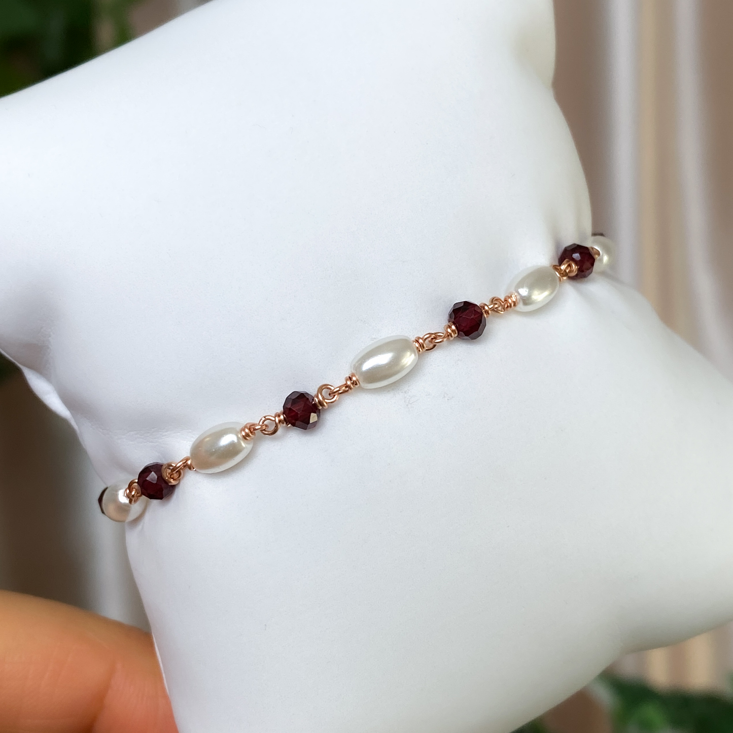 Two of Hearts ~ Garnet Bracelet