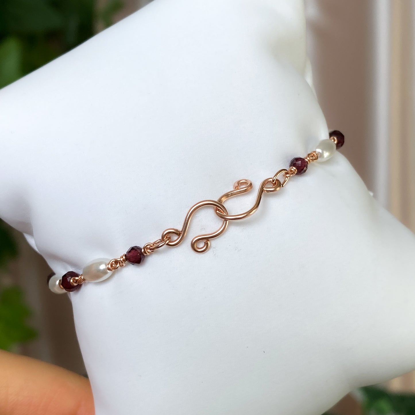 Two of Hearts ~ Garnet Bracelet