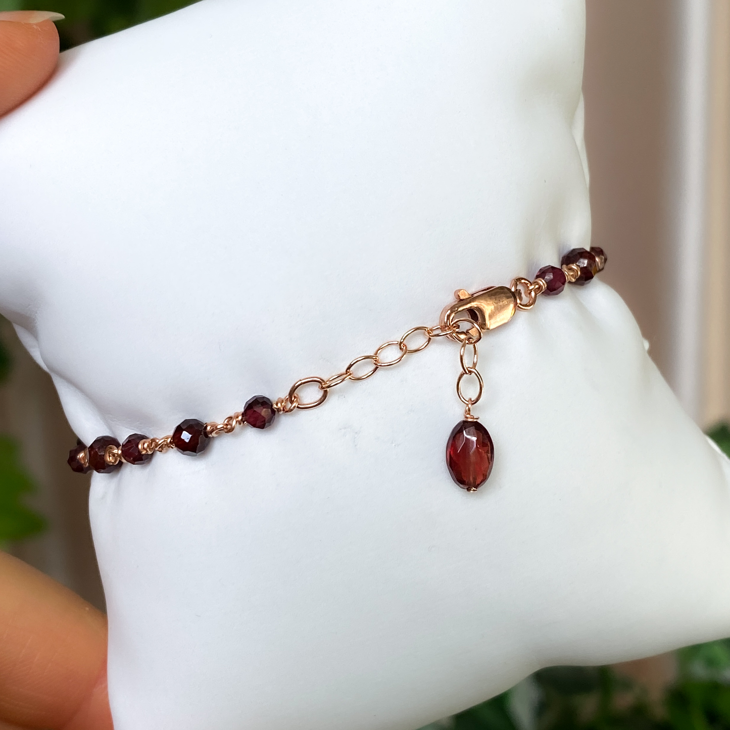 Two of Hearts ~ Garnet Bracelet