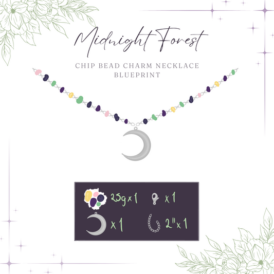 Midnight Forest Chip Bead Charm Necklace Blueprint Kit