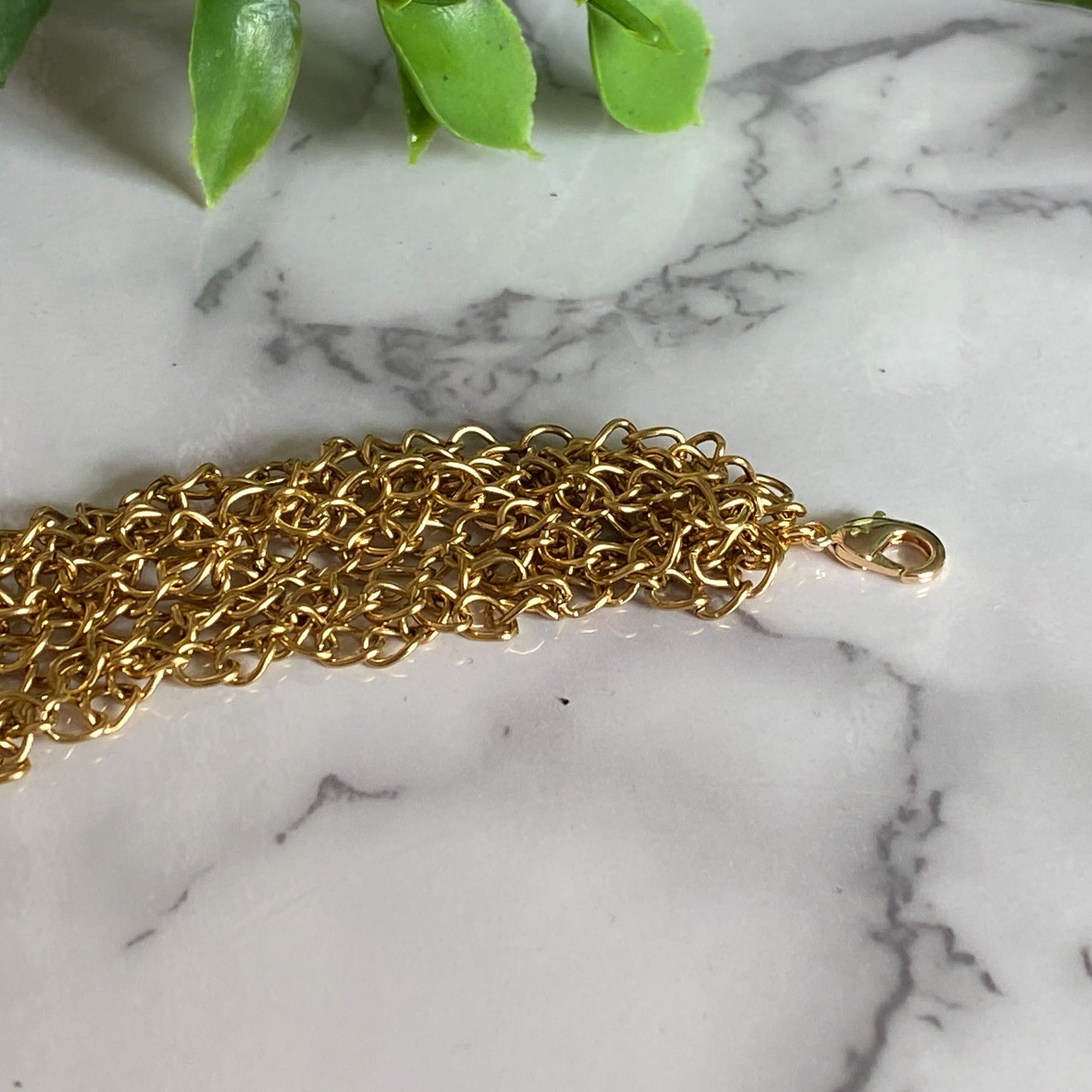 Venus II ~ Gold Overlay Braided Chain Bracelet