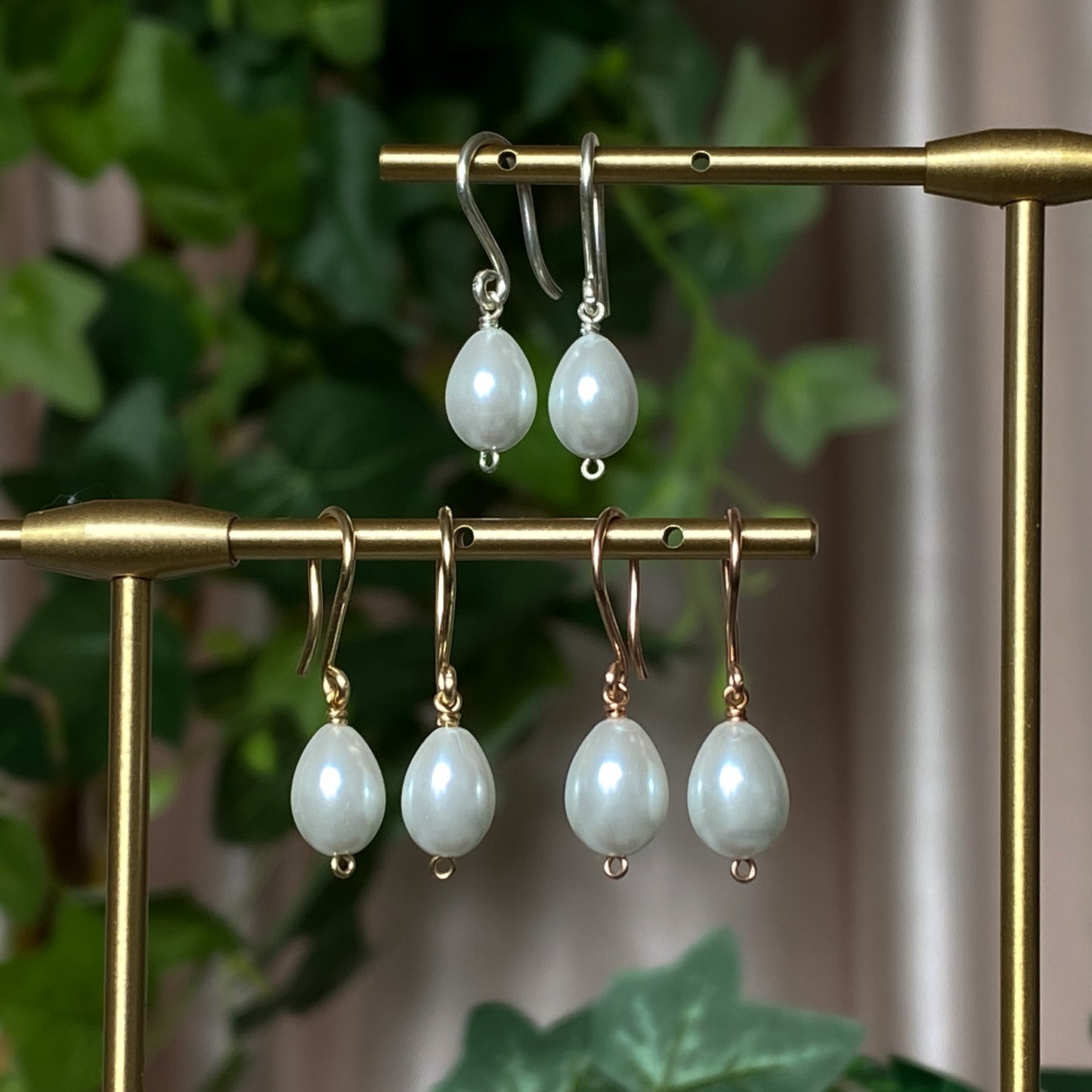 French Hook Glass Pearl Drops